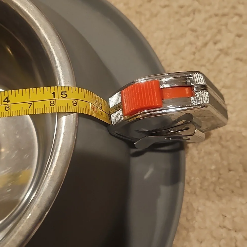 Stainless Steel Double Pet Bowl with Gray Rubber Mat